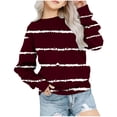 thumbnail image 1 of Yuyuzo Chandails en Molleton pour Filles Tout-Petits Col Rond Manches Longues Décontracté Confortable Rayé Pull d'Automne pour Bébé Fille, 1 of 5