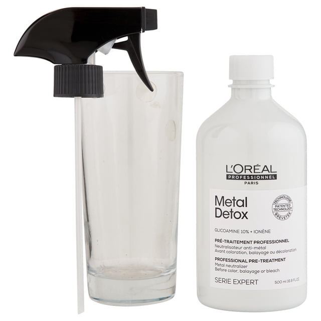 L'Oreal Professionnel Serie Expert Vaporisateur Prétraitement Neutralisant pour Métal Détox, 16,9 fl oz (500 ml), avec Buse de Pulvérisation Noire et Contenant transparent. Idéal pour les Cheveux Colorés, Neutralise l'Excès de Cuivre avant les services de Coloration, balayage Ou Éclaircissement. Compatible avec Toutes les Marques de Couleurs et d'Éclaircissement.