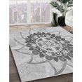 thumbnail image 3 of Ahgly Company Tapis de Zone Rond Gris Transitionnel pour Intérieur Lavable à la Machine, 6 Pieds Rond, 3 of 7