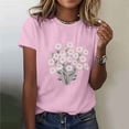 thumbnail image 1 of Jienlioq Hauts d'Entraînement pour Femmes T-shirt Imprimé pour Amoureuse Col Rond Manches Courtes Rose TG, 1 of 5