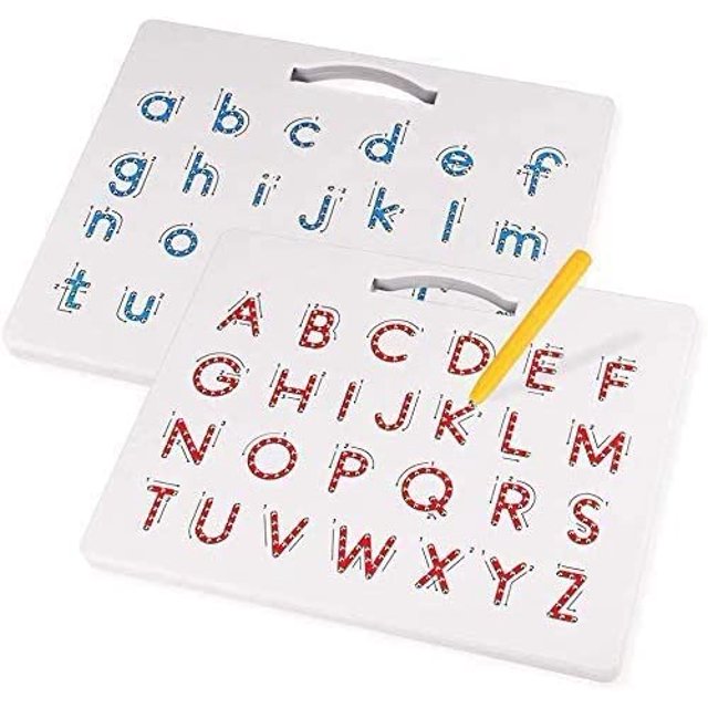 Tableau de Traçage Magnétique Alphabet 2-en-1 avec Stylos pour Enfants