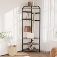 thumbnail image 1 of Eastvita Corner Coat Rack with Shoe Bench - Entryway Rack with 12 Double Hooks/Corner Hall Tree with Storage/Organizer Shoe Bench Shelf for Entryway/Hallway/Closet, 1 of 5