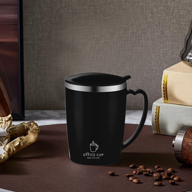 304 Stainless Steel Coffee Mug With Lid Thermal Insulation Outdoor Portable Comfortable Handle Heat And Cold Available