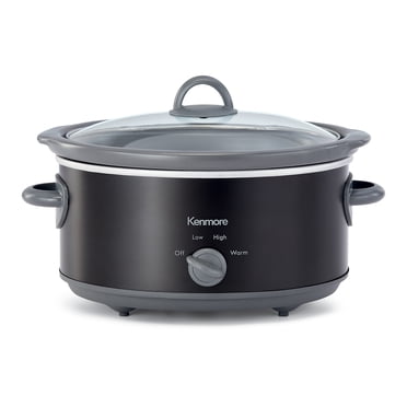 Kenmore Cuisinière à Feu Doux 5 qt (4,7L), Facile à Utiliser avec Commande à Molette, Noire