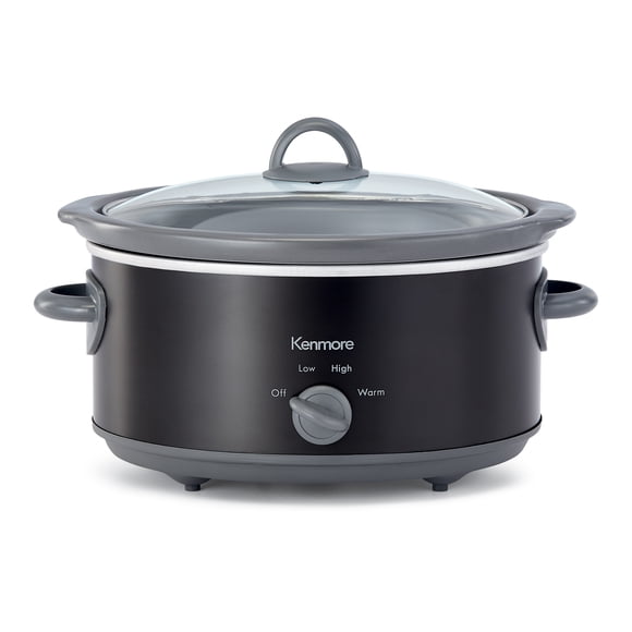 Kenmore 5 qt Slow Cooker (4.7L), Easy to Use with Dial Control, Black
