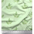 thumbnail image 1 of Soimoi Poly Georgette Fabric Leaves & Floral Block Print Fabric by The Yard 52 Inch Wide, 1 of 3