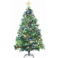 thumbnail image 1 of GloryStar 6.5ft PVC Christmas Tree, 1000 White Flat Branch Tips, 80 Pine Cones, 350 Multi-Color 8-Function LEDs and Decorative Star Tree Topper, 1 of 7