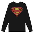 thumbnail image 4 of Chandail à Manches Longues Noir à Col Rond pour Homme avec Logo Superman - Grand, 4 of 5