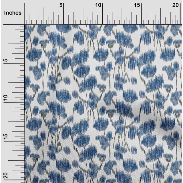 oneOone Viscose Jersey Fabric Floral Ikat Print Sewing Fabric BTY 60 Inch Wide