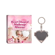 Birdeem Heart Shaped Compact Mirror, Double Sided Folding Travel Makeup Mirror with 1x & 2x Magnification, Portable Small Purse Mirror for On-the-Go Touch Ups