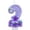 Number 2, variant on Goleeg Number 4 Purple Flower Birthday Candle,Number Birthday Candles for Cake, Ideal Birthday Parties Cake Decor, Wedding Anniversary and Other Celebrations
