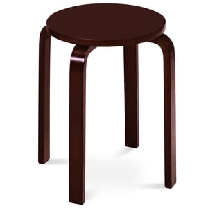 Patiojoy 4PCS Stacking Bentwood Stool Round Dining Chair Backless Bar Stool Dark Coffee