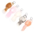 thumbnail image 3 of 5pcs Handicraft Fluffy Animal Keychain Portable Cute Key Ring Car Bag Pendant Decoration, 3 of 14