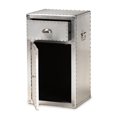 thumbnail image 3 of Bowery Hill Armoire de Rangement d'Accent en Métal de Style Mi-Siècle à 1 Porte, Argent, 3 of 11