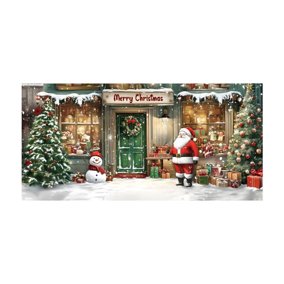 XUNKUSGA Christmas Decorations Christmas Lights Christmas Garage Door Large Festive Holiday Background Flag Xmas Decorative For Garage Door Outdoor Indoor Home Party Holida Christmas Tree