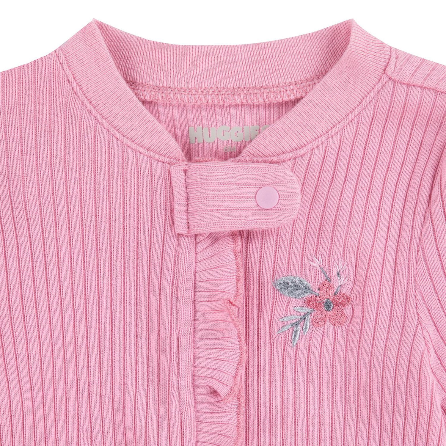 Huggies® Baby Girls' Layette Organic Cotton Ruffled Footed Coverall