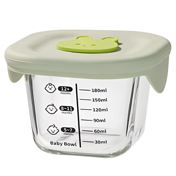 Glass Baby Food Storage Containers with Lids, 8Oz Reusable Leakproof Snack Jars for Puree Salad Dressing, Heat Resistant Microwave Freezer Safe, Meal Prep Containers 4.1 , A Food Storage Container