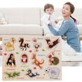 thumbnail image 2 of Jindong Kids Wooden Peg Puzzles Set with Alphabet Numbers Fruits Animals and Vehicles, 2 of 9