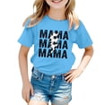 thumbnail image 1 of Toddler Child Girls Summer T Shirts Casual LetterPrinted Short Sleeve Basic Tees Ruffle Crewneck Sport Wear Tops size 8-9T, 1 of 4