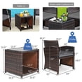 thumbnail image 3 of Costway Ensemble de 3 Pcs pour Patio en Rotin Osier, Coussins, Sofa, Table Basse, Gris, 3 of 9