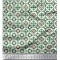 thumbnail image 1 of Soimoi Rayon Crepe Fabric Triangle & Floral Ethnic Print Fabric by The Yard 46 Inch Wide, 1 of 3