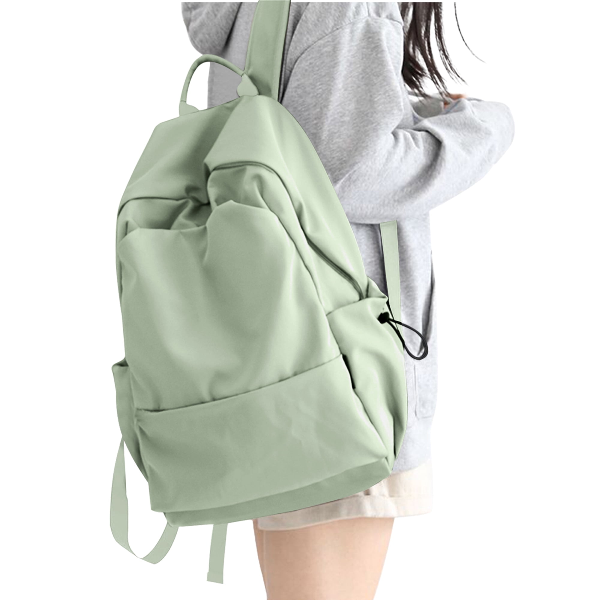 School Backpack Womens, Causal Travel School Bags 15.6 Inch Laptop Backpack for Student Lightweight Rucksack Water Resistant Bookbag College Men Work Daypack Light Green