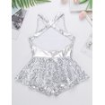 thumbnail image 4 of Hansber Robe de Danse Jazz Latine pour Filles Sequins Dos Ouvert Justaucorps de Ballet Performance de Scène Blanc 6, 4 of 6