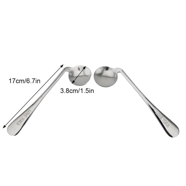 VONKY Curved Handle Elderly Care Stainless Steel Spoon Adult Eating Spoon Feeding Spoon