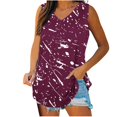 thumbnail image 2 of Womens Print Tank Tops V-Neck Basic Casual Flowy Summer Sleeveless T-Shirt, 2 of 5