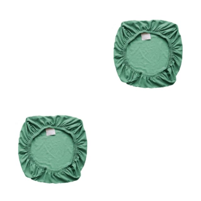 kurtrusly Chair Cover Slipcover Stretch Seat Computer Protection Set Anti-Dirty Thicken Solid Home Wedding Universal Decoration Dark Green/Seat Mat 2Set
