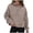Coffee, variant on PMVFHDE Women's Fashion Casual Zipper Long Sleeved Loose Solid Hoodie Black,S