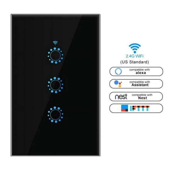 1/2/3 Gang WiFi Smart Touch Light Switch US For Amazon Alexa Google IFTTT
