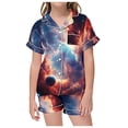 thumbnail image 4 of Luvoko Toddler Girls' Short Sleeved Shorts Pajama Set With Star Elment Print For, 4 of 4
