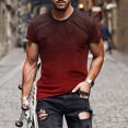 thumbnail image 4 of FAIWAD Men's Gradient Short Sleeve Tops Round Neck Summer T-Shirt Trendy Loose Pullover Tops, 4 of 6