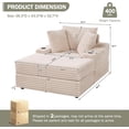 thumbnail image 2 of Indoor Chaise Lounge with Storage Ottoman & Pillows, Upholstered Sleeper Sofa, 2 of 2