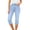 Light Blue, variant on Tauxra Women's Denim Capri Pants Casual Summer Stretchy Mid Rise with Pockets, Trendy Distressed Hem Jeans Capris for Women
