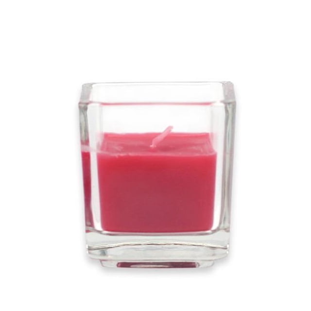 Jeco CVZ-034-8 Bougies Votives Carrées en Verre, Rouge - 96 Pcs