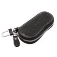 thumbnail image 2 of Esquirla Leather Keychain Unisex Holder Case Cowhide Car Key Chain Organizer Black, 2 of 8