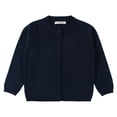 thumbnail image 1 of Toddler Girl Sweaters Cable Knit Long Sleeve Crewneck Button Cardigans Sweaters Kids Solid Color Crew Neck Kitted Tops Fall Winter Cardigan Outerwear Navy 4T, 1 of 2