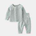 thumbnail image 2 of Penkiiy Tout-Petits Enfants Filles Garçons Doux Confortable Uni Molleton Chaud Raglan Vêtements de Nuit Pyjamas Pjs Ensemble 2 Pcs Vert Liquidation pour 18-24 Mois, 2 of 10