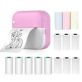 thumbnail image 1 of Mini Pocket Printer M3 - 57mm Thermal Printing Device with 200dpi Resolution, Includes 6 Rolls of Thermal Paper, 5 Rolls of Adhesive Paper, and 3 Rolls of Color Paper, Pink Color, Rechargeable Battery, 1 of 6