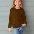 thumbnail image 4 of LOVZFMLL Hauts pour Petites Filles, T-Shirt de Pyjama à Col Rond à Manches Longues, Uni, Essentiel, Confortable, Polyvalent pour Tous les Jours, Superposition, Vêtements d'Automne 4-5 Ans Vêtements pour Filles, 4 of 7