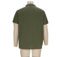 thumbnail image 4 of EOYWHK Chemise en Lin pour Hommes Manches Courtes Chemise Légère Boutonnée Col Rabattu Blouse M-3TG, 4 of 8