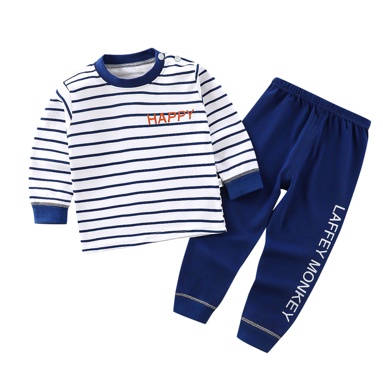 Jirndfca Toddler Boy Pajama Sets Comfy Soft Sleepwear Infant Newborn Girls Long Sleeve Cartoon Tops Pants 2 Piece Pj Set Cute Lounge Wear I 3-4 Years