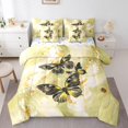 thumbnail image 1 of Gold Marble Comforter Set 7 Piece Bed in a Bag Twin,Black Butterfly Sheet Set,Ivory Yellow Marbling Bedding Sets,Abstract Ombre Ink Fluid Art Bed Set Rustic Animal Butterflies Room Decor Aesthetic, 1 of 5