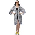 thumbnail image 3 of Moomaya Front Open Printed Shrug 3/4 Sleeve Georgette Beach Cover Up For Women, 3 of 6