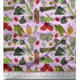 thumbnail image 1 of Soimoi Georgette Viscose Fabric Dot & Mix Vegetable Print Sewing Fabric Yard 42 Inch Wide, 1 of 3