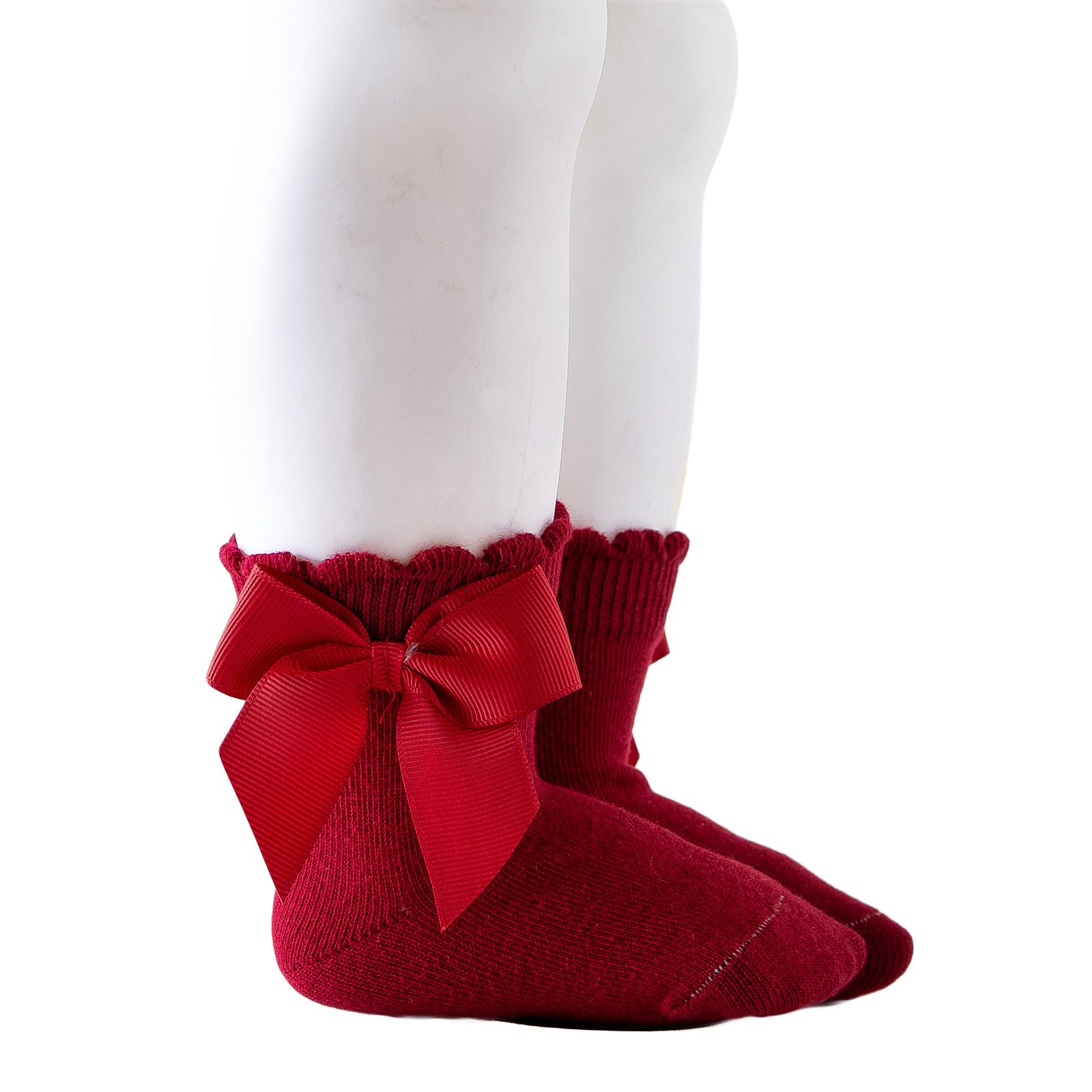 Kmbangi Kids Socks Toddler Solid Color Short Tube Socks with Big Bowknot