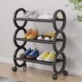 thumbnail image 1 of Matoen Shoe Rack with Wheels Movable Shoe Rack Organizer Three Tier Shoe Storage Cabinet for Everyday Items Suitable for Bedroom Closet Entryway Bedroom Under Table, 1 of 6