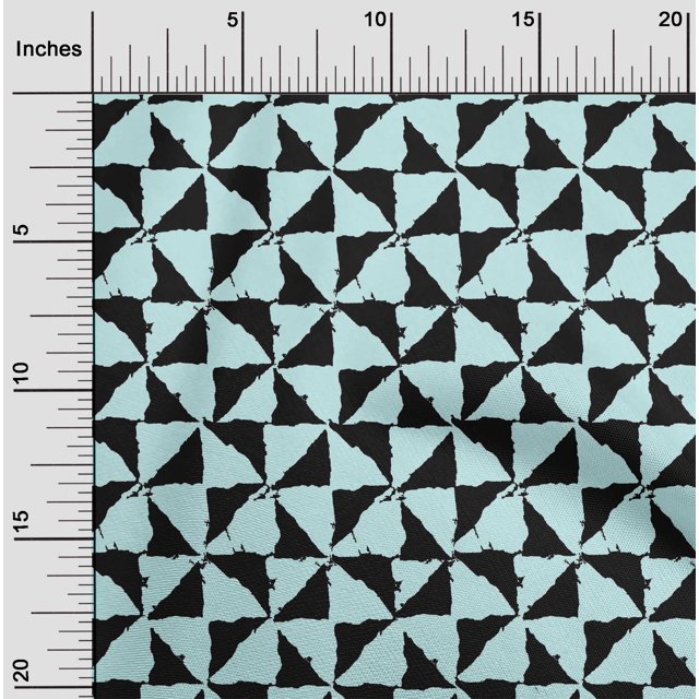 oneOone Georgette Viscose Fabric Geometric Block Decor Fabric Printed BTY 42 Inch Wide